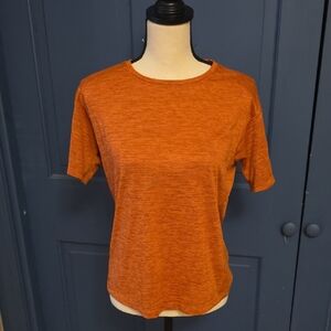 NWOT REI Women's Short Sleeve Crew Hiking Tee Heathered Red Orange Sz Small